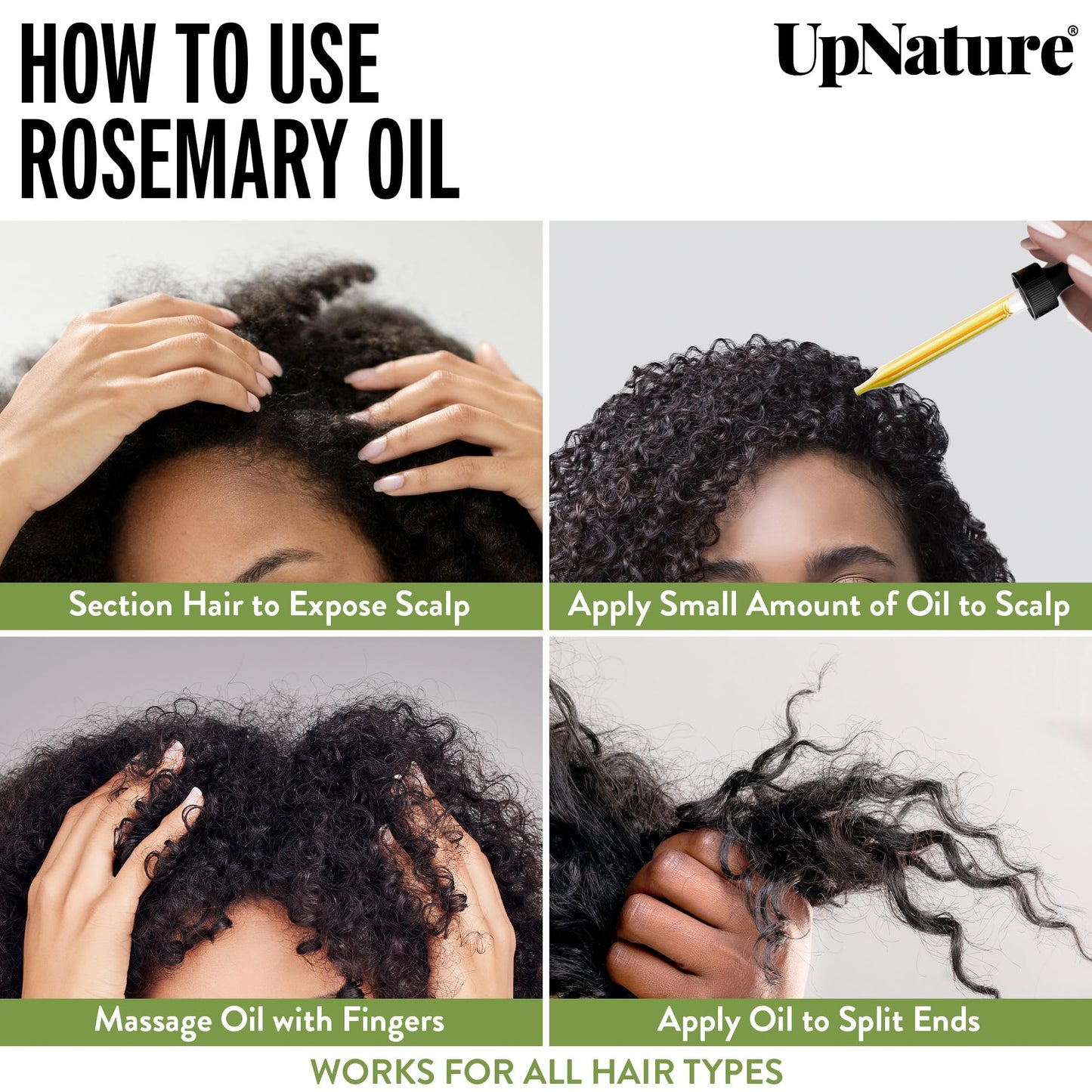 UpNature Organic Rosemary Oil - 100% Pure Rosemary Oil for Hair, Scalp & Skin - 2oz