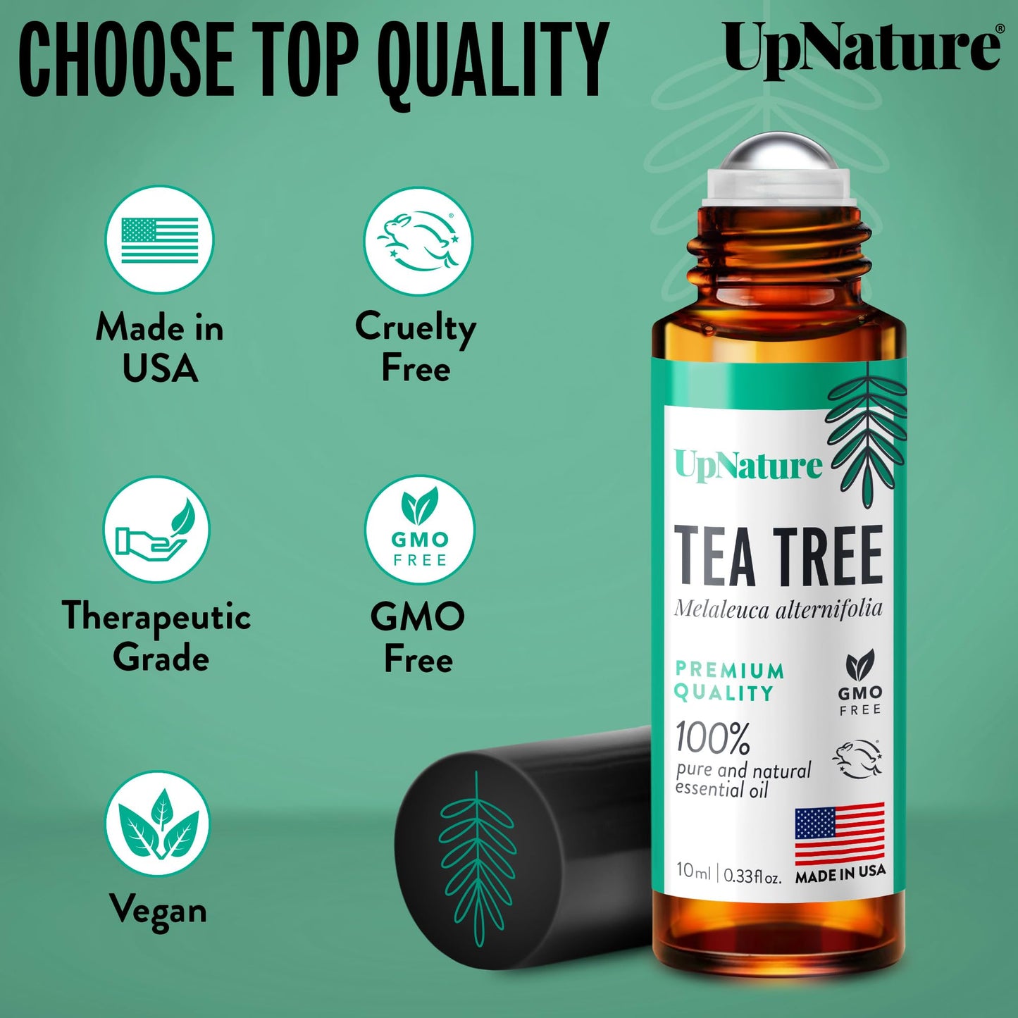 UpNature Tea Tree Essential Oil Roll-On – 100% Natural for Skin