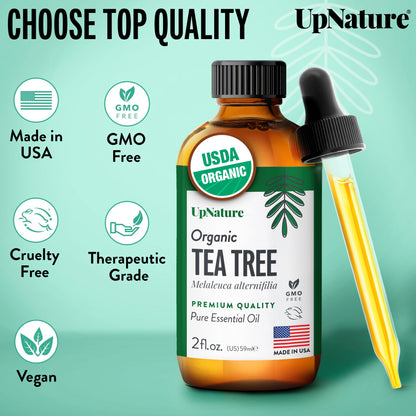 UpNature Organic Tea Tree Oil – 100% Pure Tea Tree Essential Oil 2oz