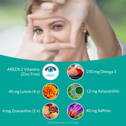 UpNourish AREDS 2 Eye Vitamins for Seniors | Vision & Eye Health Support