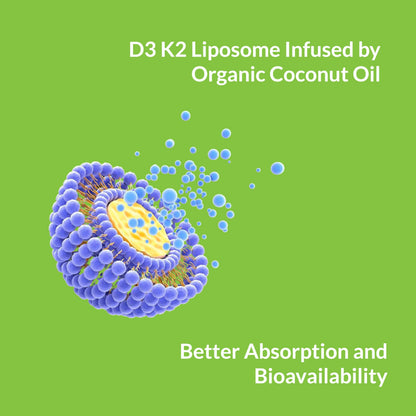 UpNourish Liposomal Vitamin D3 K2 2000 IU with MK-7 100 mcg | 365 Mini Softgels