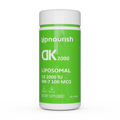 UpNourish Liposomal Vitamin D3 K2 2000 IU with MK-7 100 mcg | 365 Mini Softgels