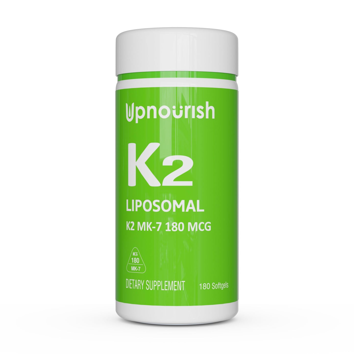 UpNourish Liposomal Vitamin K2 MK7 180 mcg – 180 K2 Softgels | High Absorption