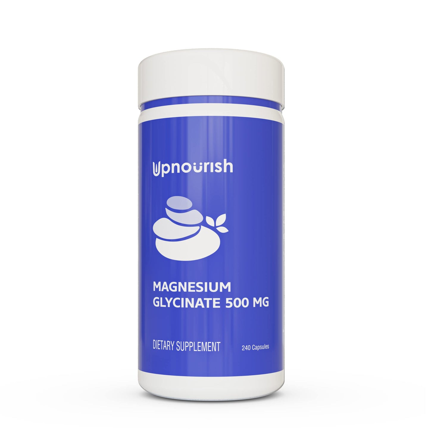 UpNourish Magnesium Glycinate Chelate 500mg Capsules – Highly Absorbable Magnesium for Sleep & Calm