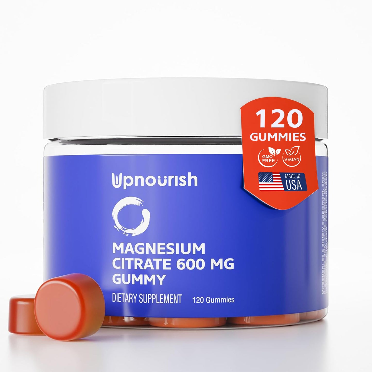 UpNourish Magnesium Gummies – 600mg Magnesium Citrate for Adults & Kids