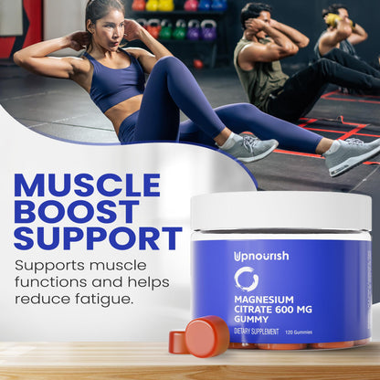 UpNourish Magnesium Gummies – 600mg Magnesium Citrate for Adults & Kids