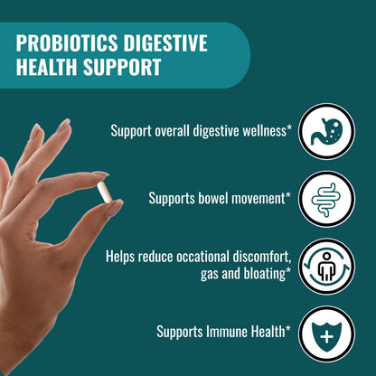 UpNourish Probiotics - 200 Billion CFUs for Men and Women, 15 Clinically Studied Strains, Prebiotics & Enzymes - 60 Vegan Capsules