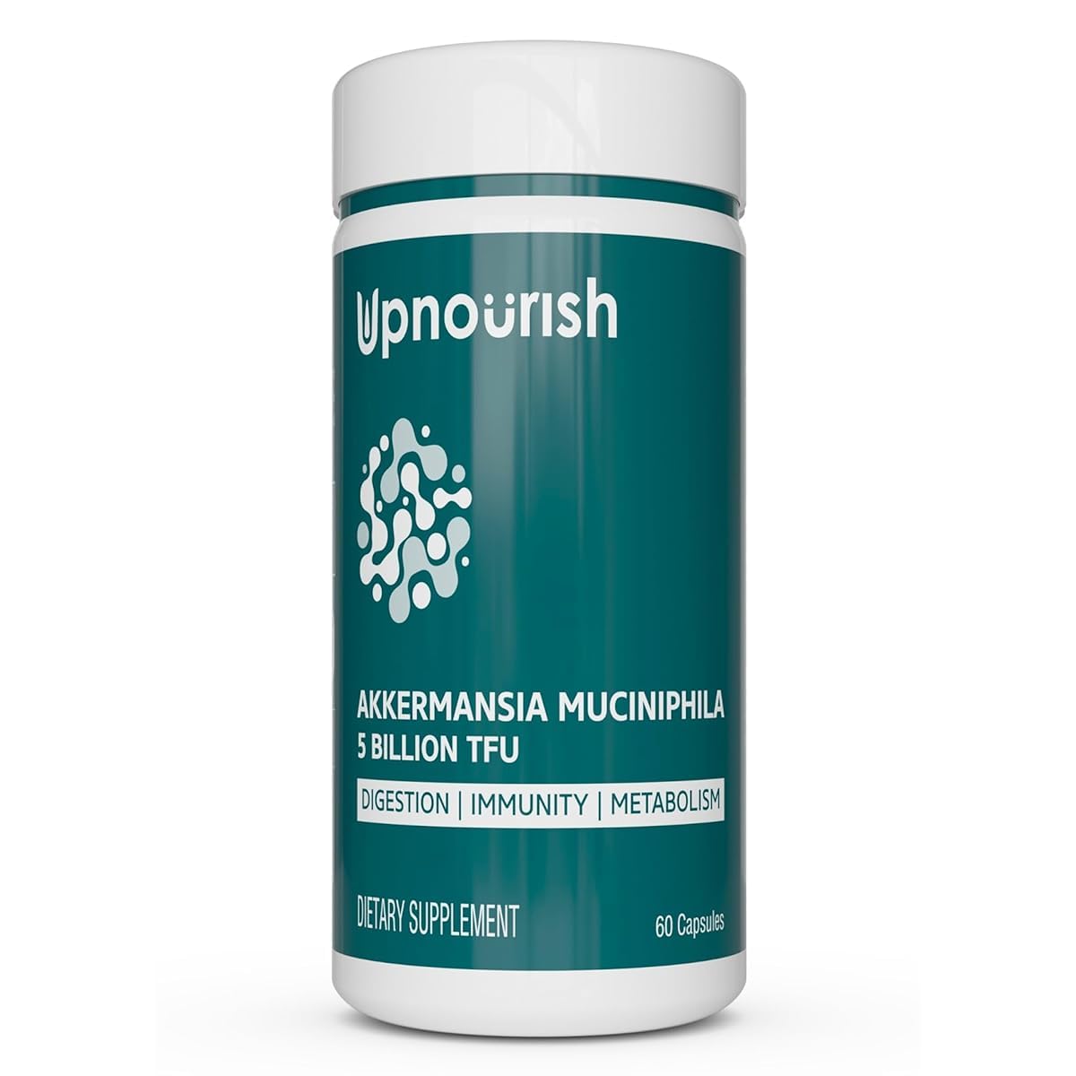 UpNourish Probiotics for GLP-1 Support – 5B TFU Akkermansia muciniphila, Digestive Health, Leaky Gut & Metabolic Wellness, 60 Capsules
