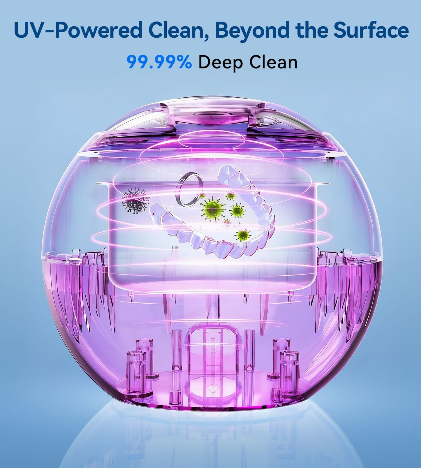 UPoetry Ultrasonic Retainer Cleaner – 45kHz, 4 Modes, 200ml, Black
