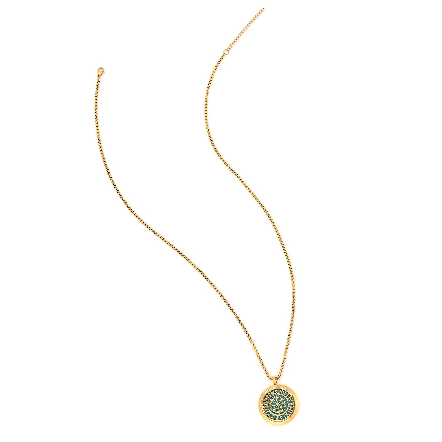 Upper Norse Vikings Amulet Diffuser Necklace – Gold Stainless Steel Locket for Aromatherapy