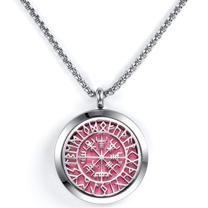 Upper Norse Vikings Amulet Diffuser Necklace — Stainless Steel Locket for Aromatherapy
