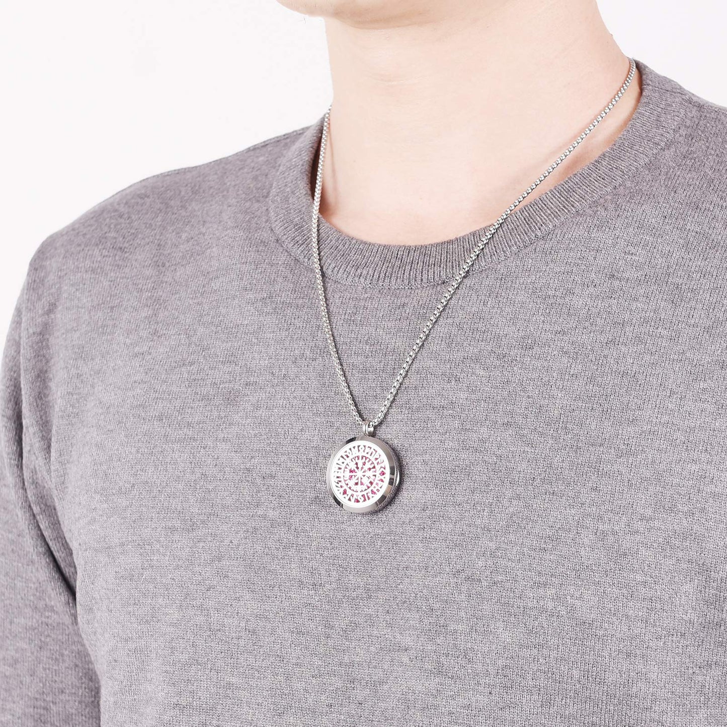 Upper Norse Vikings Amulet Diffuser Necklace — Stainless Steel Locket for Aromatherapy