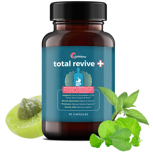 UpWellness Total Revive+ Digestive Enzymes | Broad-Spectrum Digestive Health | 90 Capsules BritishVita | Premium UK Vitamins & Wellness Supplements