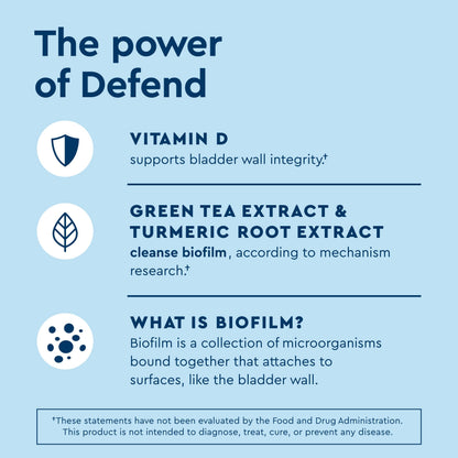 Uqora Defend Urinary Tract Health Supplement – Biofilm Cleansing & Bladder Support, Gluten-Free, 60 Capsules