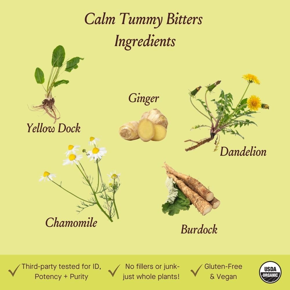 Urban Moonshine Calm Tummy Digestive Bitters – Organic Ginger & Chamomile