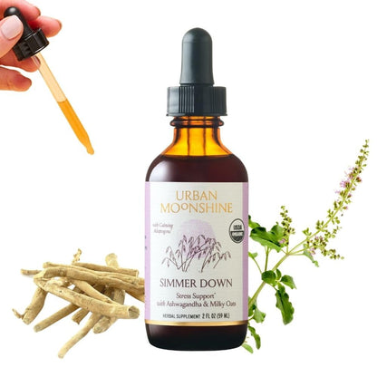 Urban Moonshine Simmer Down Tonic – Stress Support with Ashwagandha & Milky Oats