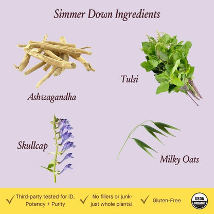 Urban Moonshine Simmer Down Tonic – Stress Support with Ashwagandha & Milky Oats