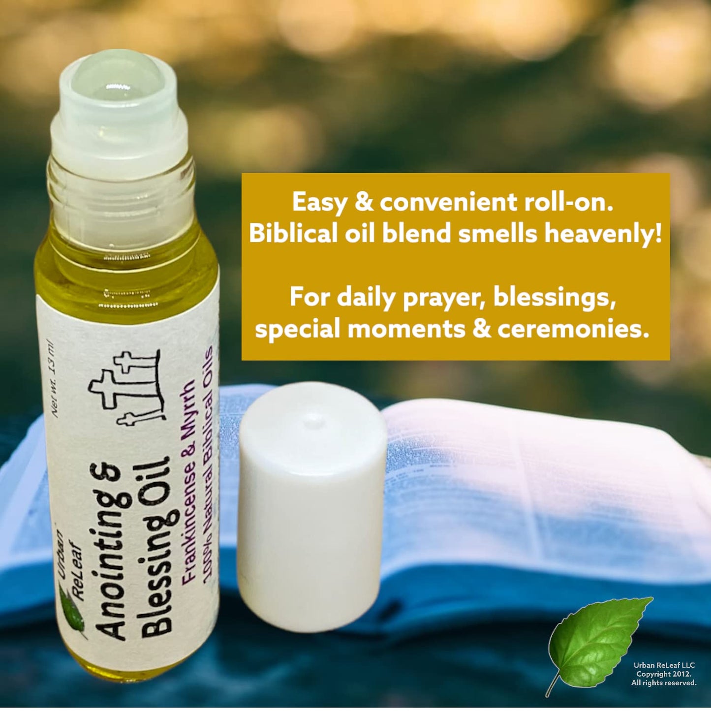 Urban ReLeaf Anointing and Blessing Oil Roll-On – Frankincense & Myrrh, Holy Bible Oils | USA Made