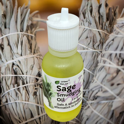 Urban ReLeaf Sage Smudging Oil with Lavender – Smokeless 1.2 oz (Pack of 2), Vegan, Made in USA