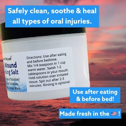Urban ReLeaf Oral Wound Cleansing Salt – 3 oz, 45 Cups, Made in USA