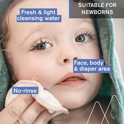 URIAGE Baby 1st Cleansing Water – No-Rinse, Organic Edelweiss, 500 mL
