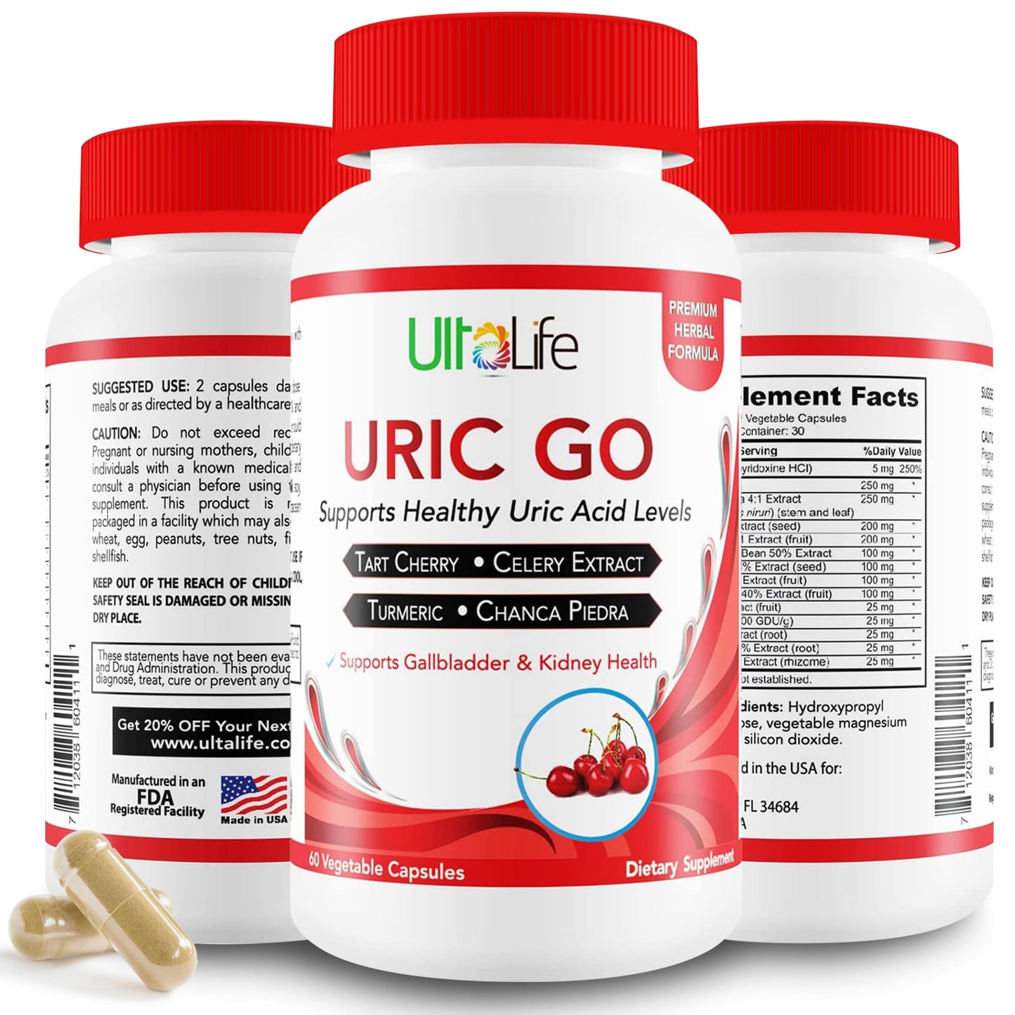 URIC GO Uric Acid Cleanse – Uric Acid Support Supplement | 60 Vegan Capsules