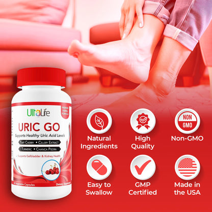URIC GO Uric Acid Cleanse – Uric Acid Support Supplement | 60 Vegan Capsules