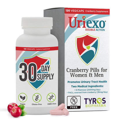Uriexo Double Action Capsules – Cranberry & D-Mannose for Urinary Health (30 Days)