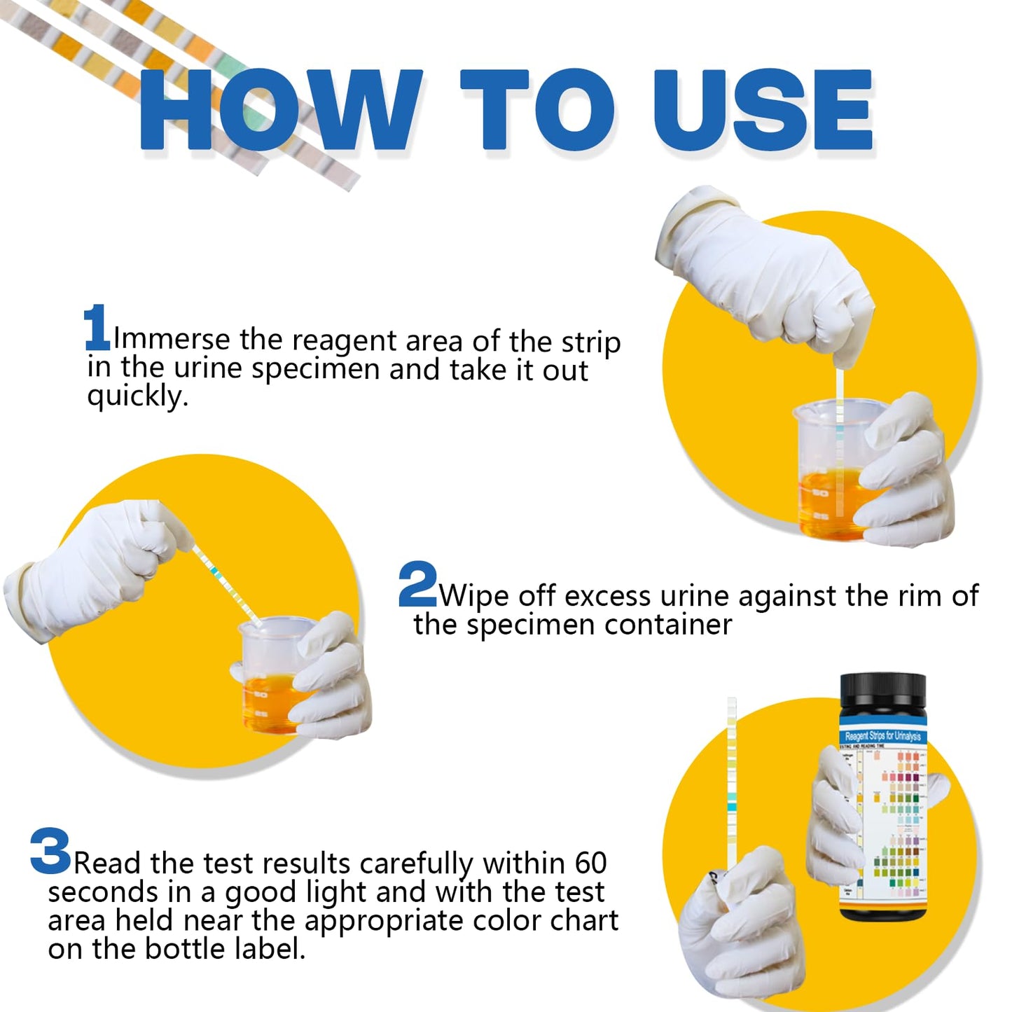 14-Panels Urinalysis Test Strips | 120 Strips, Urinalysis and Detection for Kidney, Liver, UTI, Ketosis - SG, PRO, BIL, KET, CRT +9 More