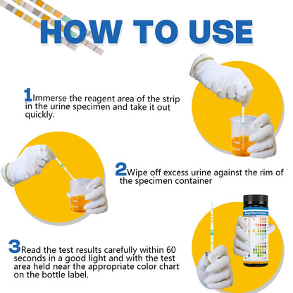 14-Panels Urinalysis Test Strips | 120 Strips, Urinalysis and Detection for Kidney, Liver, UTI, Ketosis - SG, PRO, BIL, KET, CRT +9 More