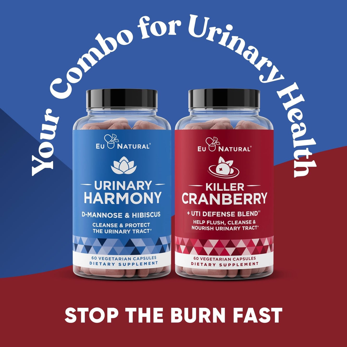 Urinary Tract Supplement Duo: Urinary Harmony + Killer Cranberry | 2 x 60 ct