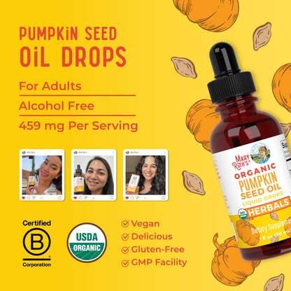 MaryRuth Organics Pumpkin Seed Oil - Cold Pressed, USDA Organic, 60 Servings