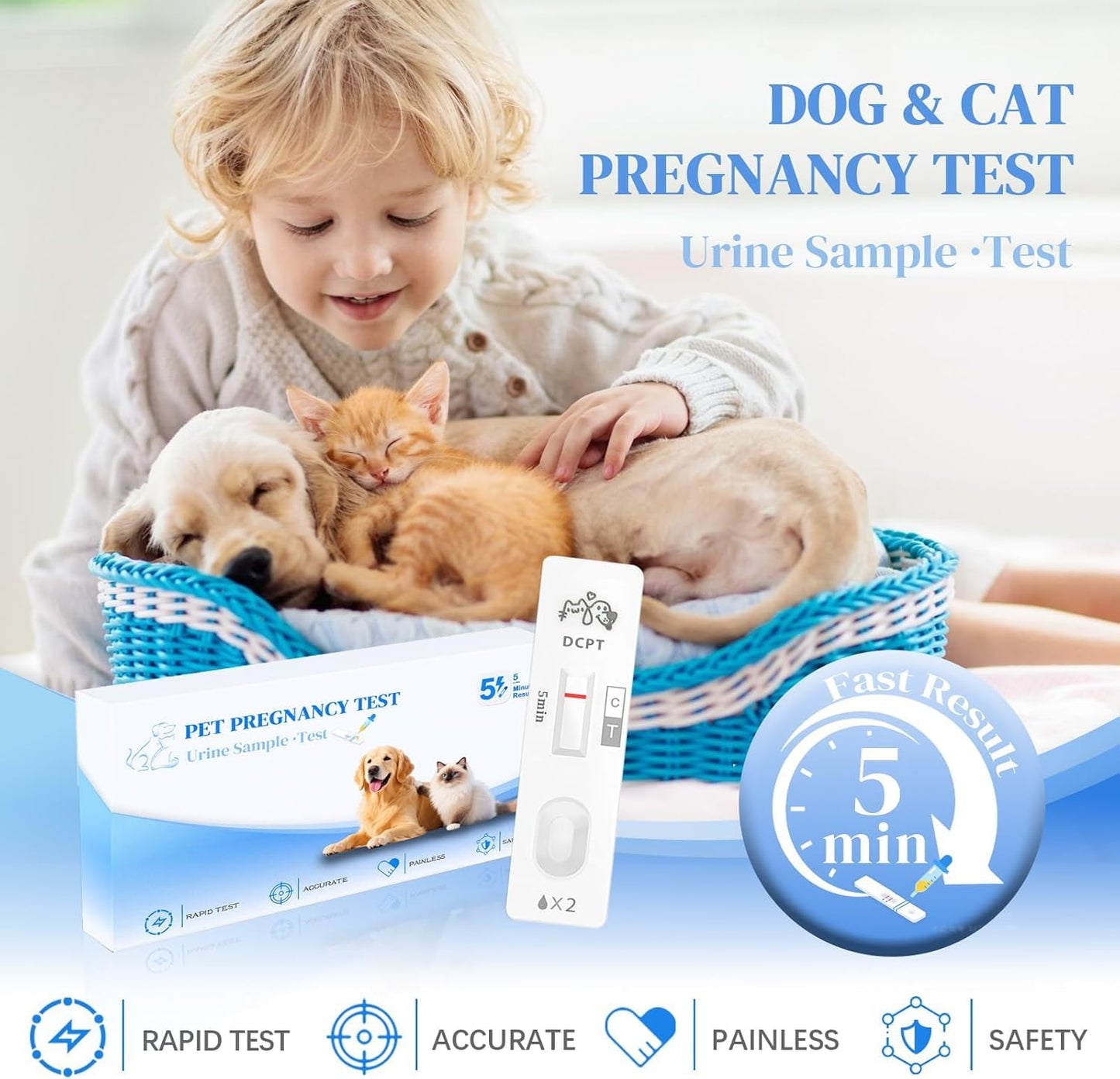 Dog and Cat Pregnancy Test Kit at Home – 5-Minute Urine Test, High Accuracy