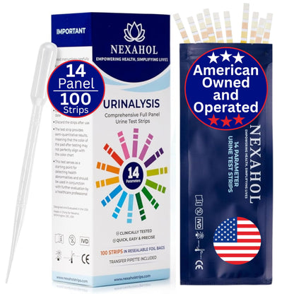 Urine Test Strips 14-Parameter Urinalysis – 100 Count Home UTI Test Strips