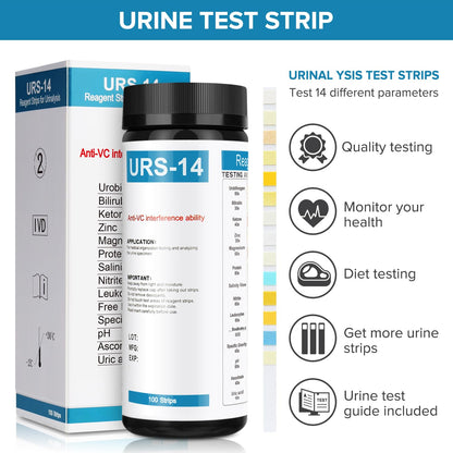 Urine Test Strips 14 Parameters – 100 Count | Fast 60s Results