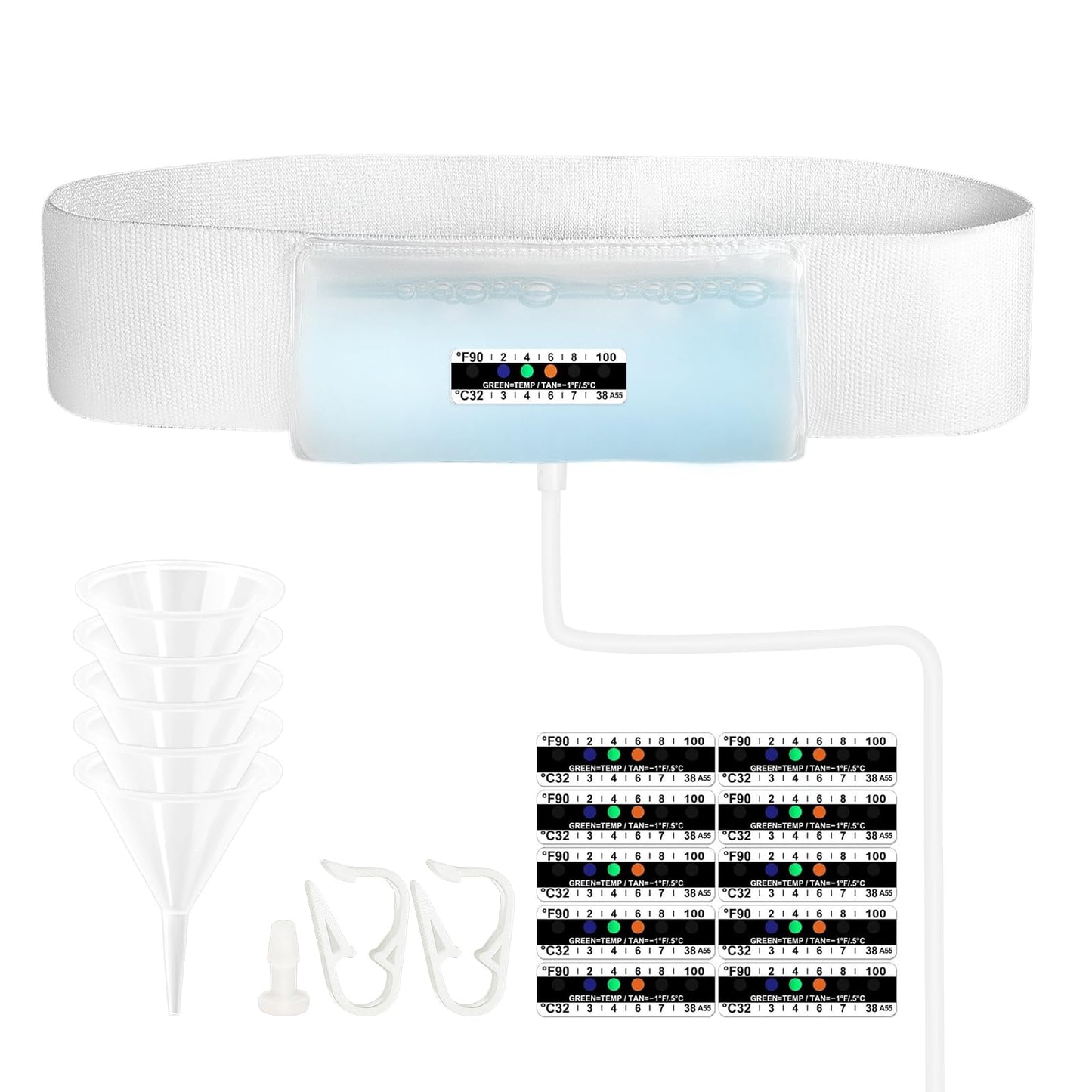 Urine Test Complete Kit — 43.3 Inch Concealed Belt, 2-4 oz Pouch, 5 Outlets, Temp Strips