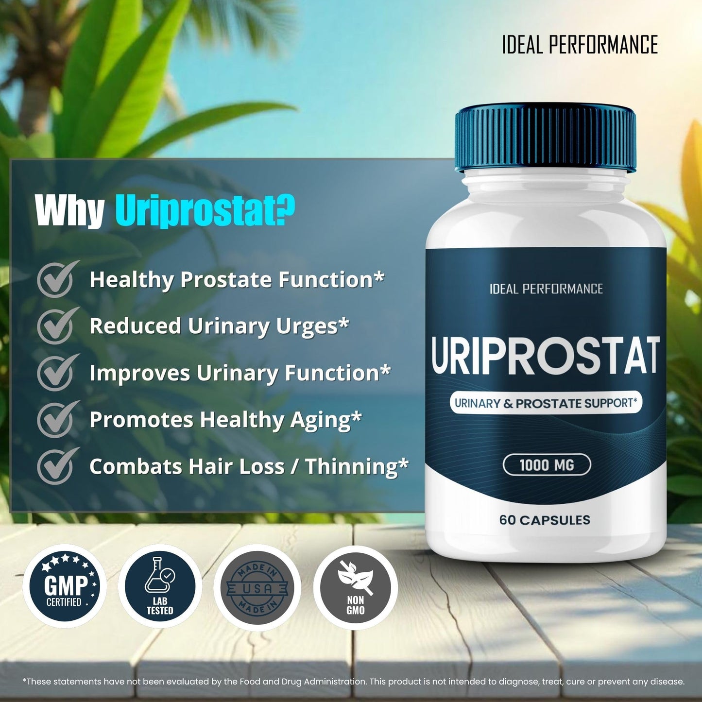 Uriprostat Prostate Health Supplements for Men - All-Natural Capsules (2 Pack)