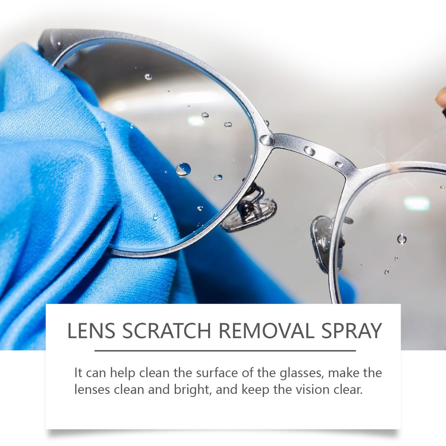 Urnuos 2PCS Lens Scratch Remover – Eyeglass Cleaner Spray & Lens Scratch Repair for Glasses