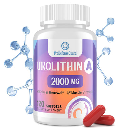 UroDefenseGuard Urolithin A 2000mg Supplement - 120 Softgels (1 Bottle) for Men & Women