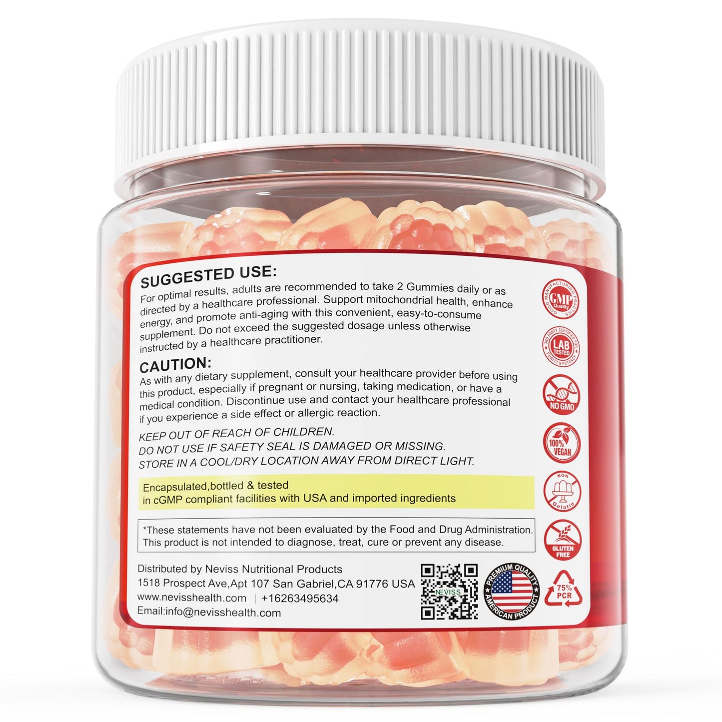 Urolithin A Gummies - 1000mg Liposomal, Longevity, Energy (Vegan)
