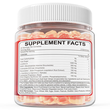 Urolithin A Gummies - 1000mg Liposomal, Longevity, Energy (Vegan)