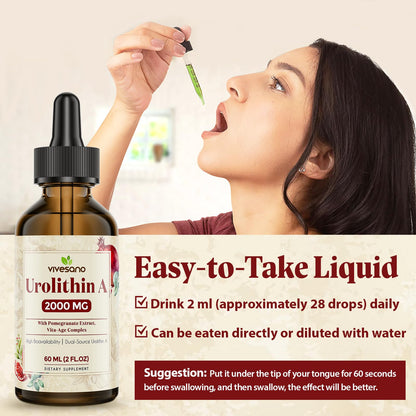 Urolithin A Liquid Drops 2000mg – Dual-Source Formula, 60ml