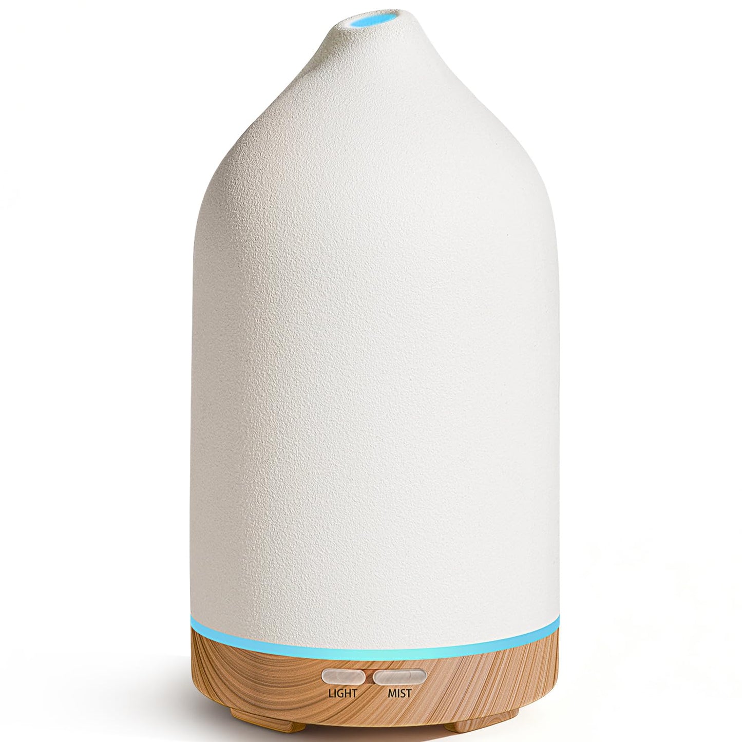 URPOWER 120ML Ceramic Essential Oil Diffuser – Ultrasonic, 7-Color LED, Auto Shut-Off