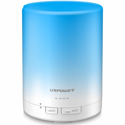 URPOWER 300ml Aromatherapy Diffuser | Ultrasonic Humidifier with 7 Color LED Night Light & 4 Timer Settings