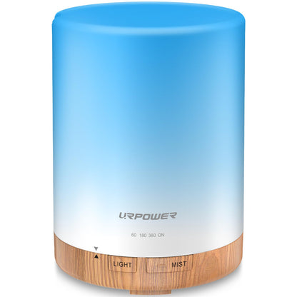 URPOWER 300ml Essential Oil Diffuser | Ultrasonic Diffuser with 7 Color LED, Auto Shut Off & 4 Timer Settings