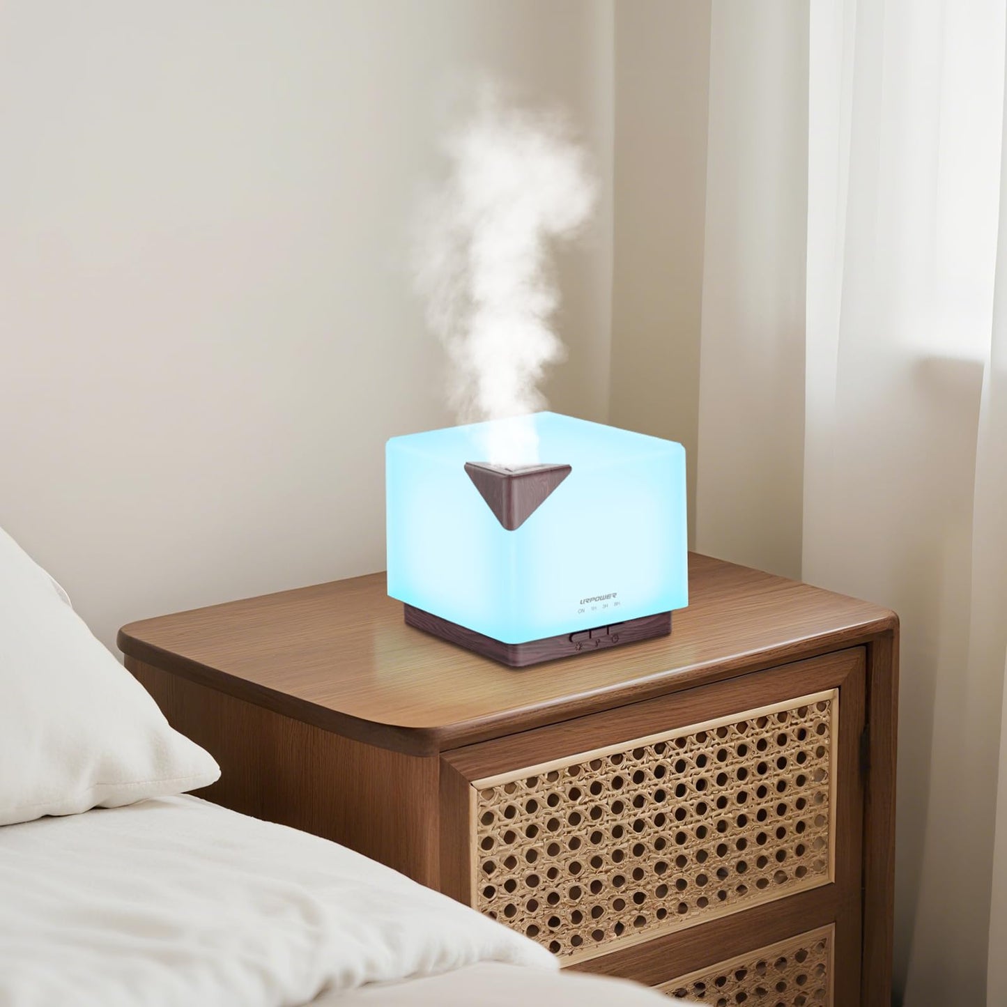 URPOWER 700ml Aromatherapy Essential Oil Diffuser – Ultrasonic Humidifier, 7 LED Colors, 4 Timers