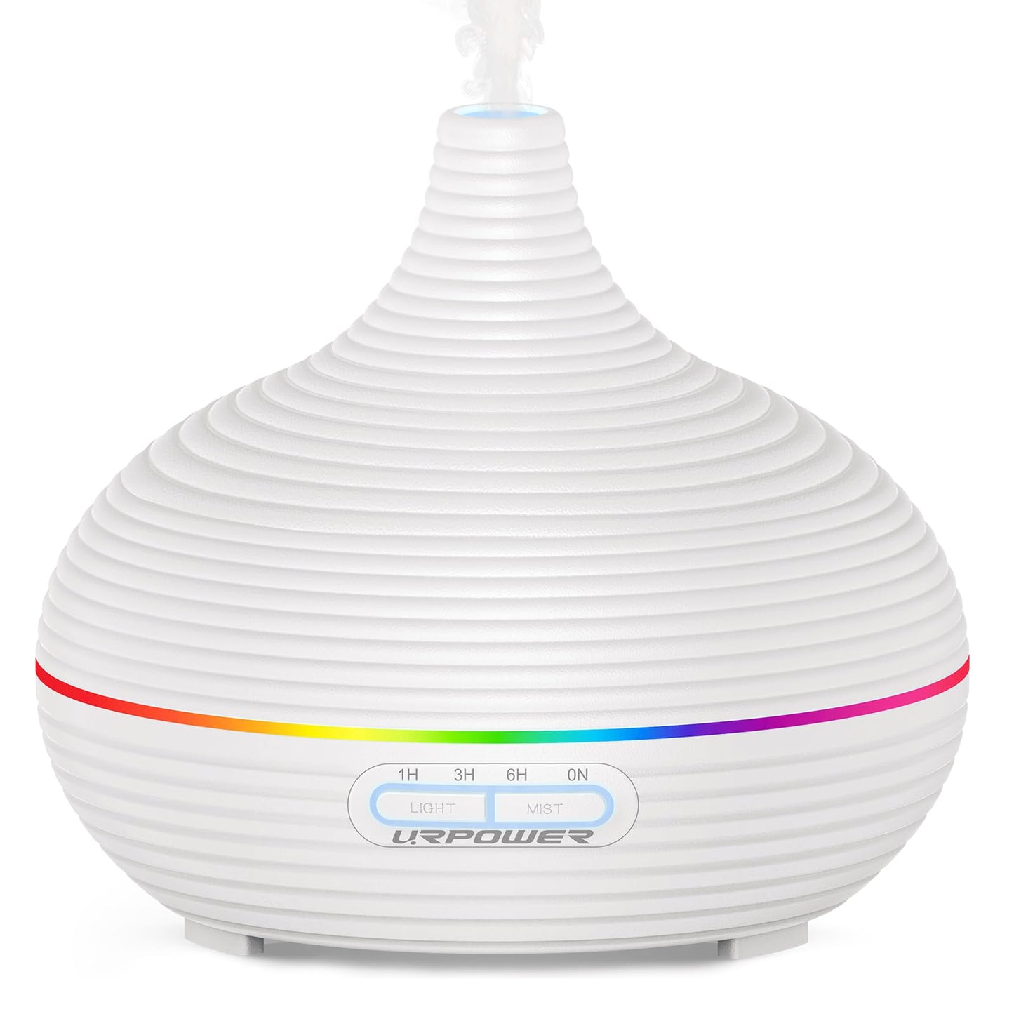 URPOWER 300ML Essential Oil Diffuser – Ultrasonic Aroma Diffuser with 7 LED Lights, Auto-Off, 1H/3H/6H Timers for Home & Office