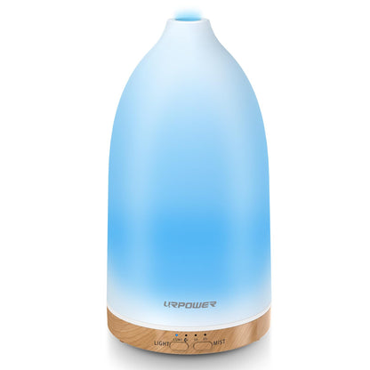 URPOWER Essential Oil Diffuser - 7 LED Colors, Auto-Off, 100ml Ultrasonic