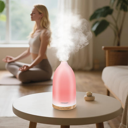 URPOWER Essential Oil Diffuser - 7 LED Colors, Auto-Off, 100ml Ultrasonic