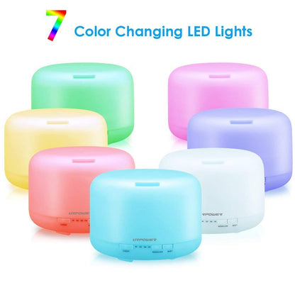 URPOWER 500ML Essential Oil Diffuser – 5-in-1, Auto Shut-Off